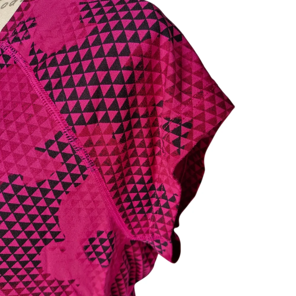 Nike Dri-FIT Pink Geometric Athletic Top L - Picture 5 of 7